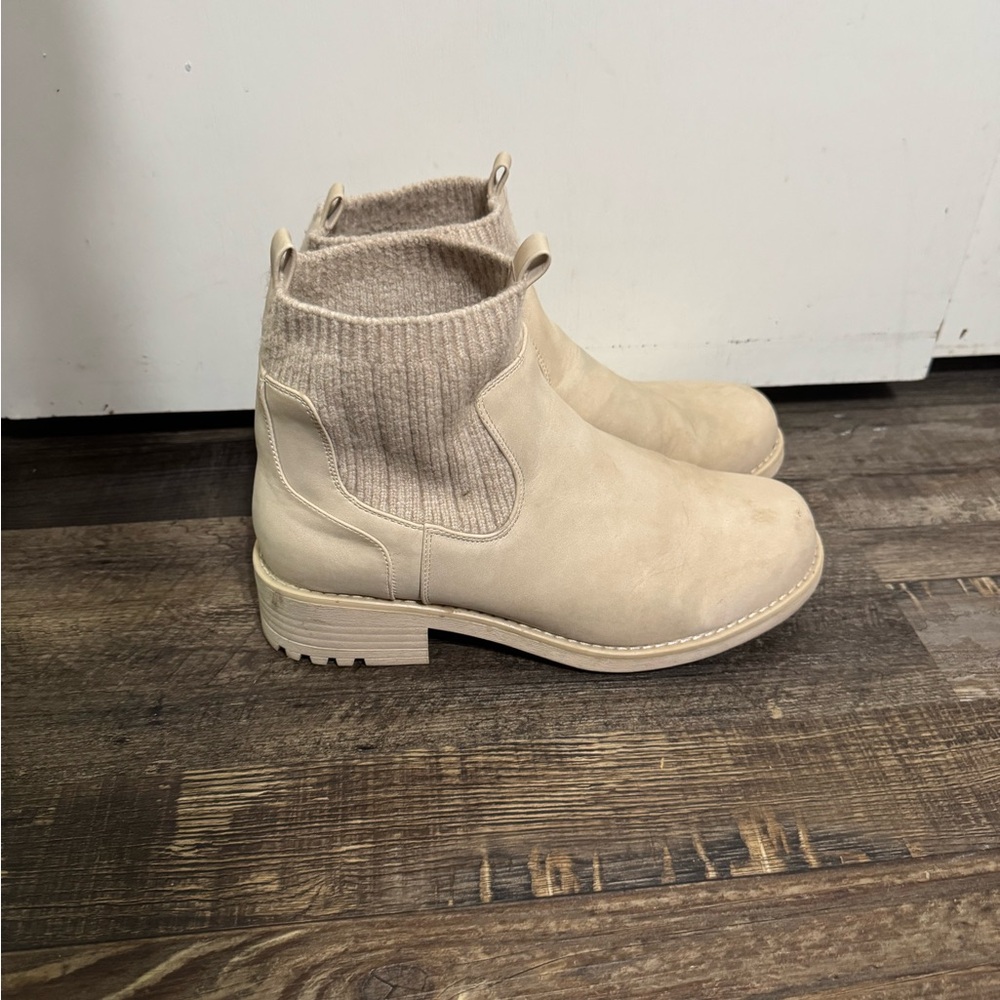 Lane Bryant Cream Ankle Boots